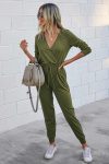 V-Neck-Solid-Color-Tie-Waist-Jumpsuits-8