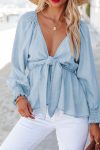 V-Neck-Tie-Front-Washed-Denim-Tops-3