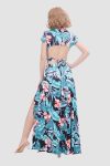 V-neckPrintedWaist-revealingTwo-pieceDress1