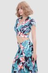 V-neckPrintedWaist-revealingTwo-pieceDress1