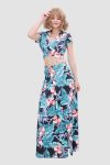 V-neckPrintedWaist-revealingTwo-pieceDress1