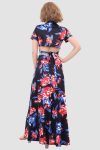 V-neckPrintedWaist-revealingTwo-pieceDress1