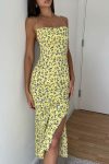 Yellow-Floral-Print-Tie-back-Slit-Dress-6