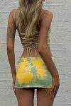 Yellow-Square-Neck-Printed-Corset-Crop-Top-Skirt-Suits-5