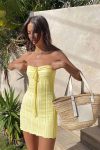 Yellow-Strapless-Lace-Up-Knitted-Dress-2